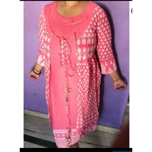 Pink Classy Long Dres With Jacket