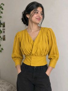 Vintage Mustard Yellow Blouse
