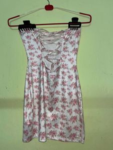 Floral Print Tube Dress