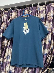 Blue Graphic Tee "We Don't Play"