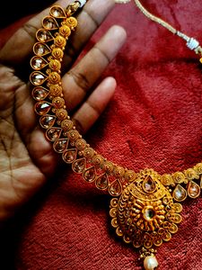 Gold Plated Necklace With Out Earrings