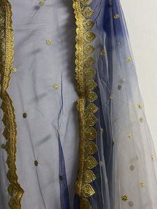 Elegant Navy Blue Embroidered Garara Set