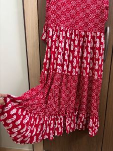 Red Anarkali Kurta Only