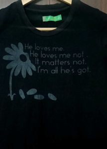 Black Daisy "He Loves Me" T-Shirt