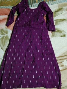 Purple Printed Kurta Set with Pants