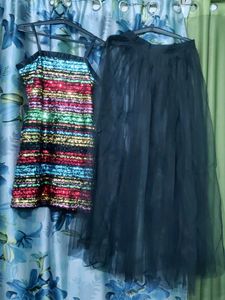 Sequin Top & Tulle Skirt Set