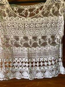 Sheer Lace White Top