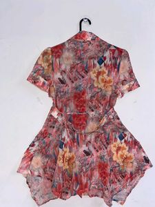 Bohemian Floral Print Button-Down Shirt