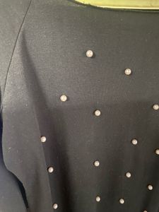 SHEIN Black Pearl Embellished Top