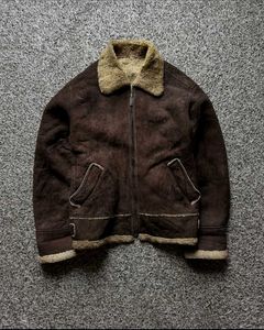 Vintage Look Suede &amp; Sherpa Jacket