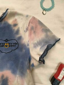Tie-Dye Ribbed Cropped Top