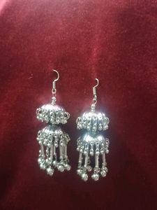 Silver Jhumka Earrings
