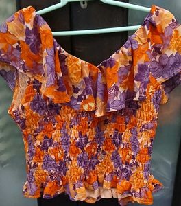 Floral Smocked Off-Shoulder Summer Top