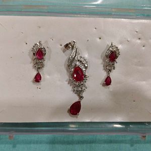 American Diamond Pendant Set