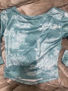 Sea Green Princess Y2k Top