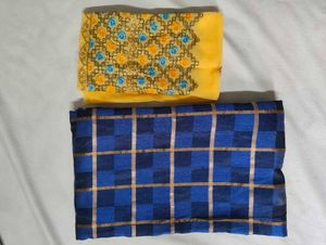 Vibrant Yellow & Blue Saree Set