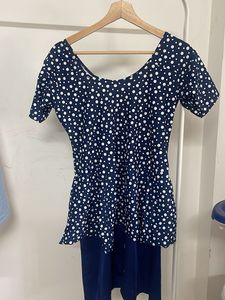 Navy Polka Dot One-Piece Swimsuit