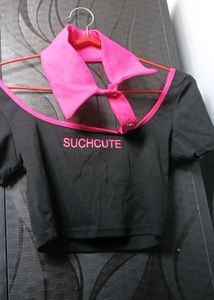 Cute Black Crop Top