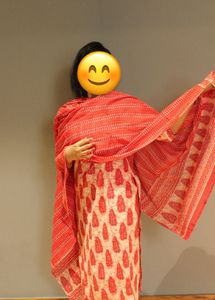 Red Printed Kurta with Dupatta & Pant Set