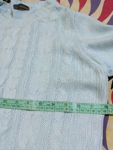Light Blue Cable Knitted Top