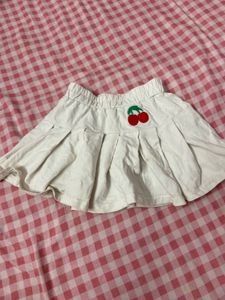Cute Cherry Pleated Skirt