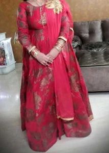 Ethnic Gown With designer butti dupatta...