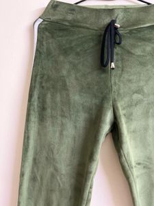 Green Velvet Joggers