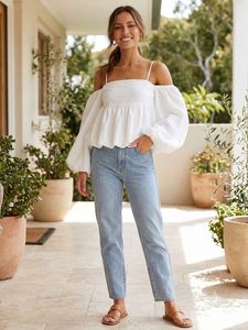 Off-Shoulder White Peplum Top negotiable
