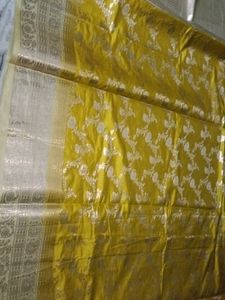 Yellow Floral Saree Material