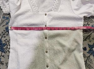 Chic White Lace Trim Square Neck Top