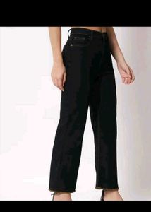 High Waisted Wide Leg Black Jeans