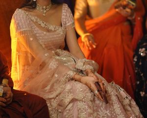 Elegant Pink Embroidered Lehenga Choli