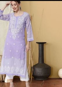 Elegant Lavender Chikankari Kurta