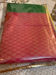 Elegant Pink and Green Silk Saree(new saree)