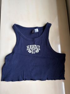 H&M Blue Halter Neck Tank Top