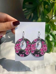 Whimsical Elephant & Floral Dangle Earrings