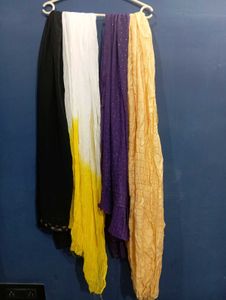 Set of 4 Colorful Dupattas