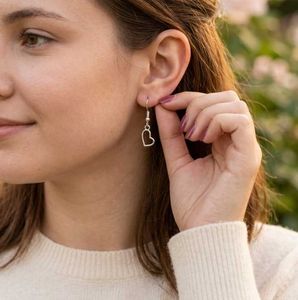 Heart Outline Dangle Earrings
