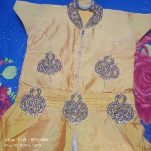 Yellow 🟡 Colour Gown For Kids 12,14 Years