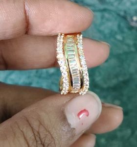Golden American Diamond Ring