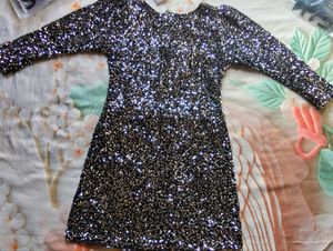 Sparkling Black Sequin Mini Dress