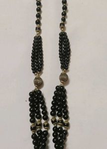 Elegant Black Beaded Necklace Set