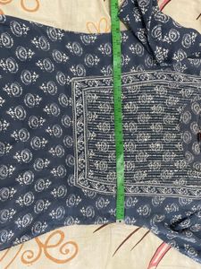 Women's greyish blue Printed Kurta Set