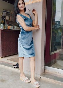 Stunning Blue Velvet Party Dress