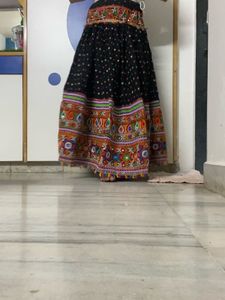 Embroidered Royal Blue &amp; black chaniya choli with