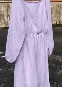 Lavender Puff Sleeve Dress