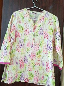 Floral Print Cotton Kurta