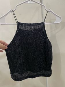 Sequin Halter Top