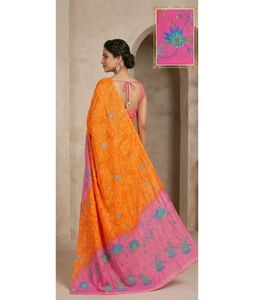 Sunset Bloom Ombre Embridered Saree