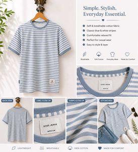 Men's Striped Cotton T-Shirt